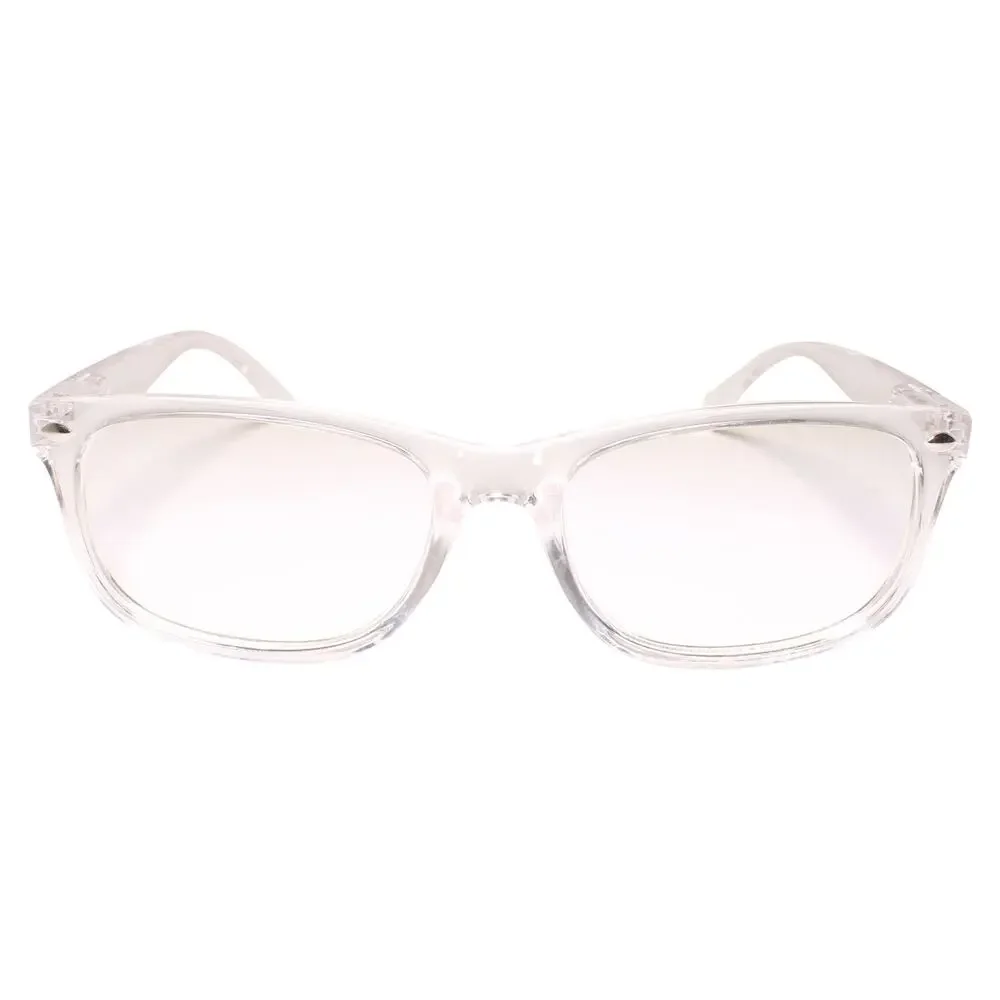 Transparent Blush Pink Rectangle Clear Lens Glasses